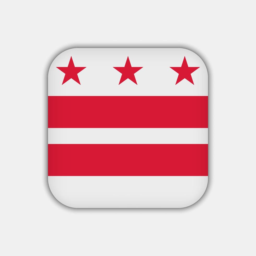 District of Columbia state flag. Vector illustration.