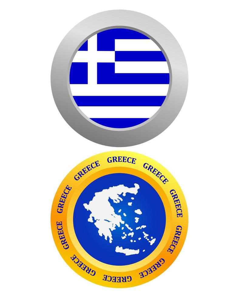 button as a symbol of Greece flag and map on a white background vector