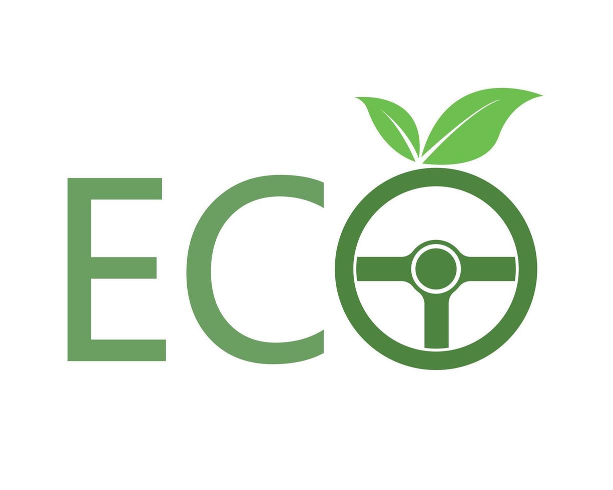 vector de logotipo de coche ecológico