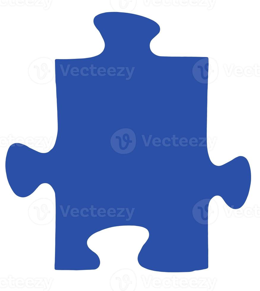 one dark blue piece of jigsaw puzzle photo