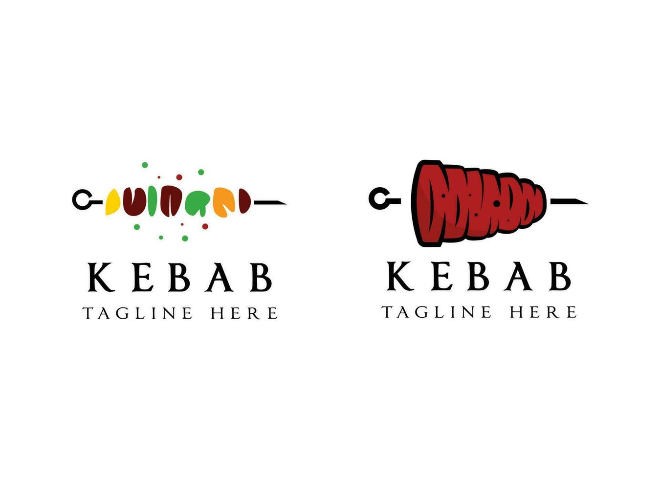 plantilla de diseño de vector de logotipo de kebab