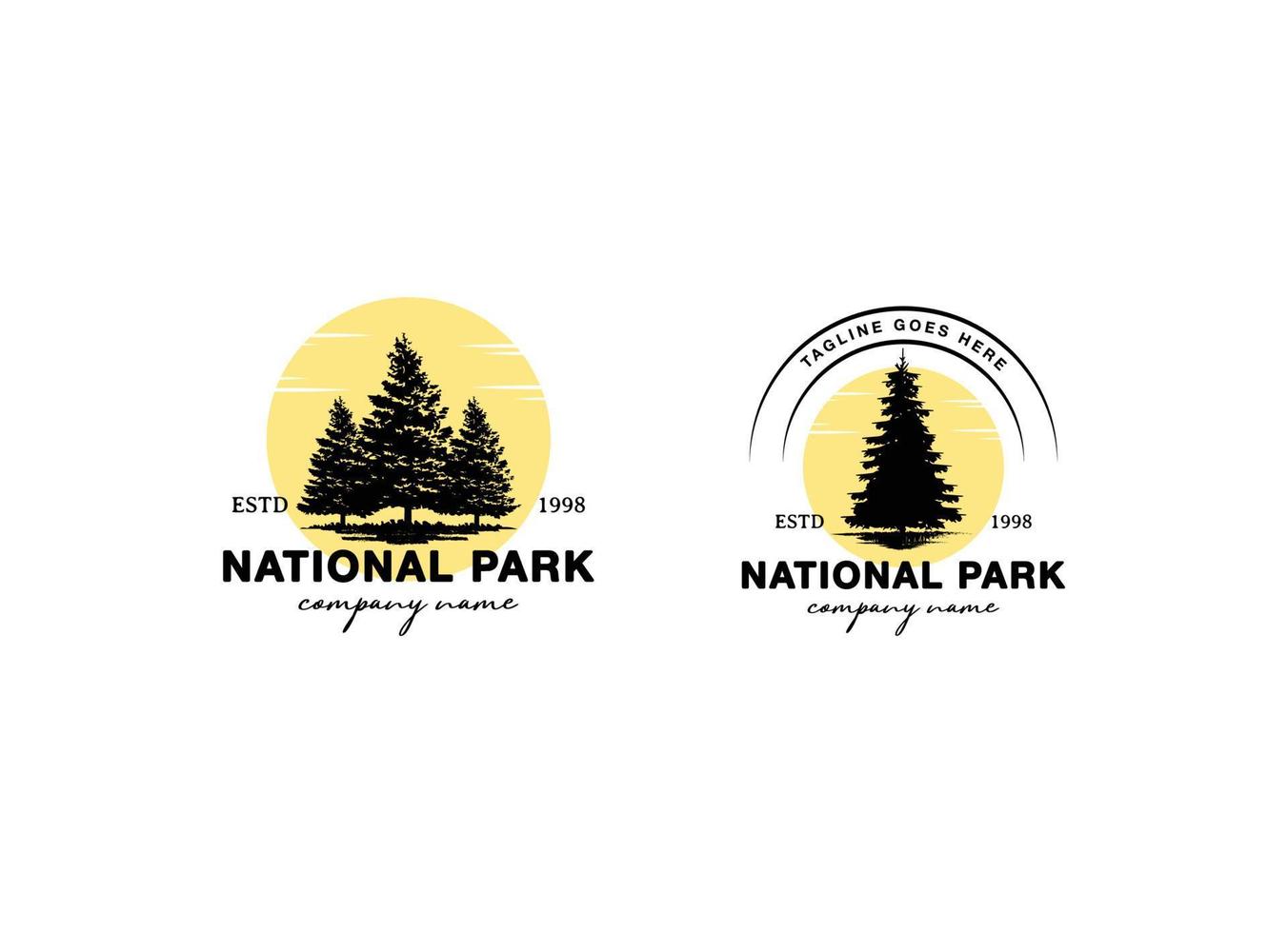 Rustic Retro Vintage Woodland Logo Design Template vector