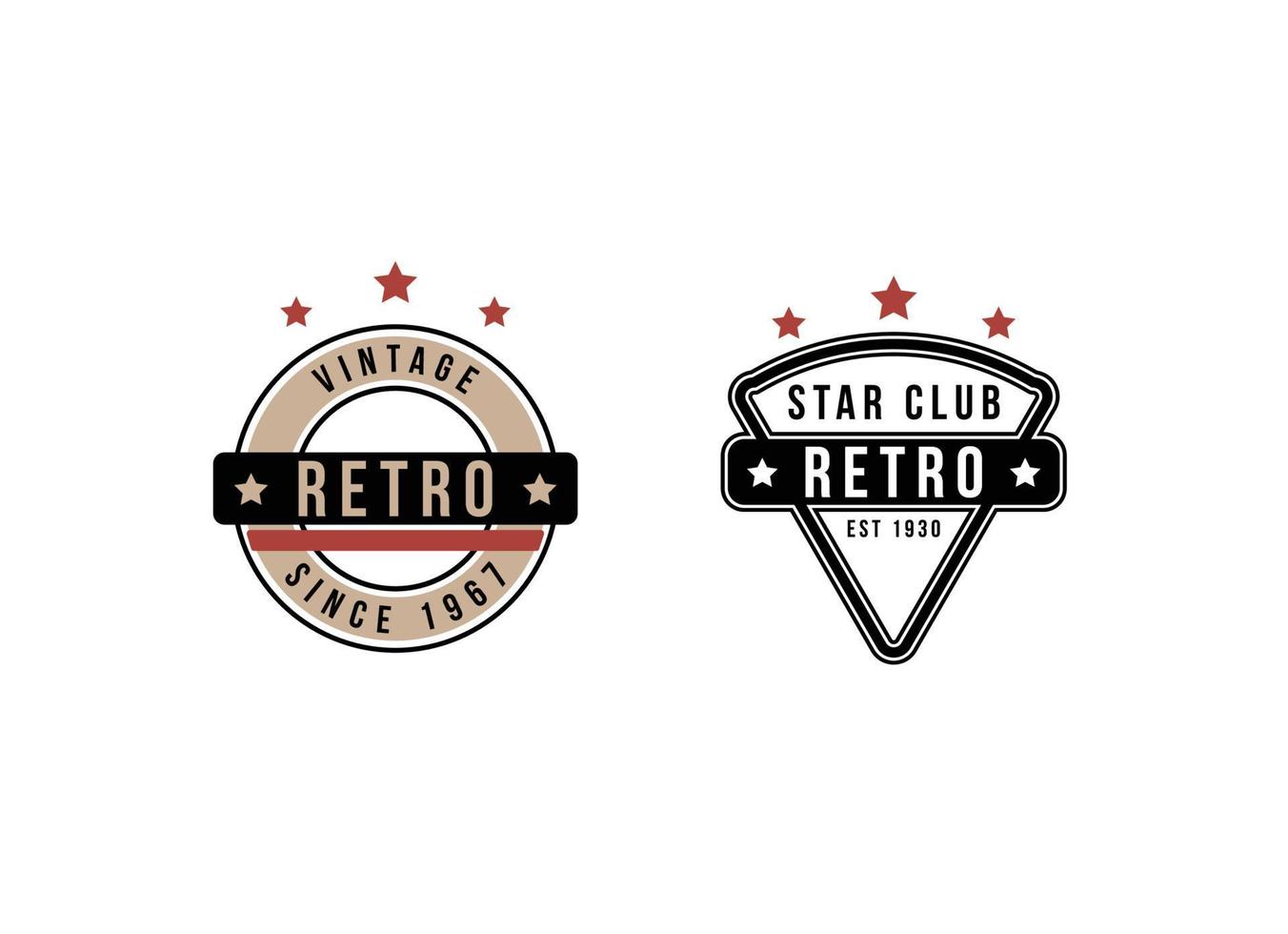 Classic retro vintage emblem logo design template. vector