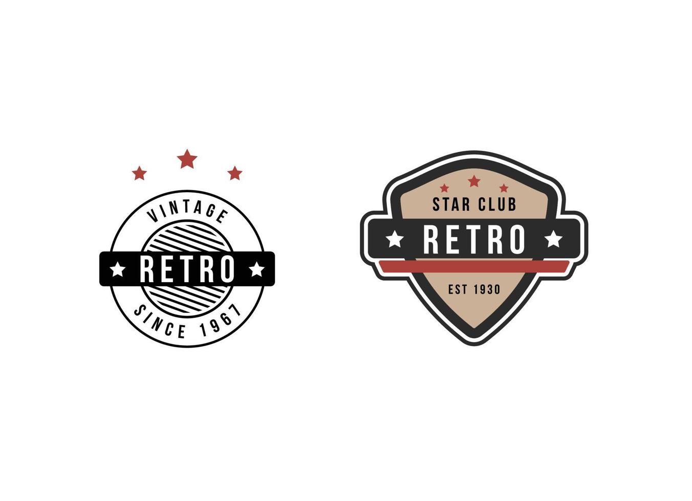 Classic retro vintage emblem logo design template. vector