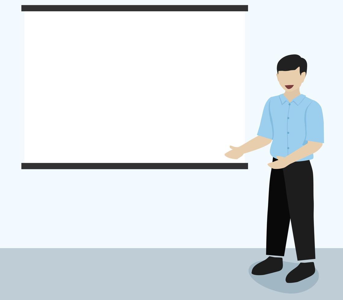 Man Presenting in front of Board vector