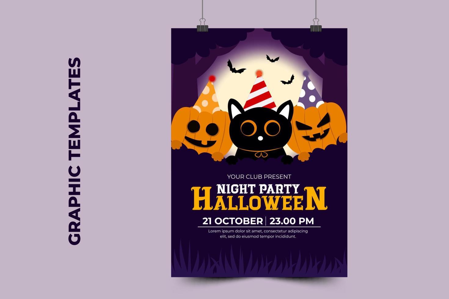 Simple and elegant Halloween graphic design template that is easy to customize vector
