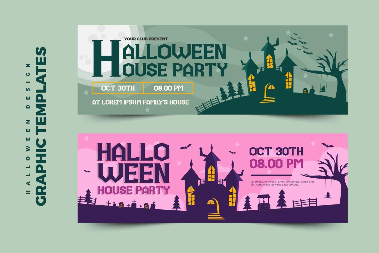 Simple and elegant Halloween graphic design template that is easy to customize vector