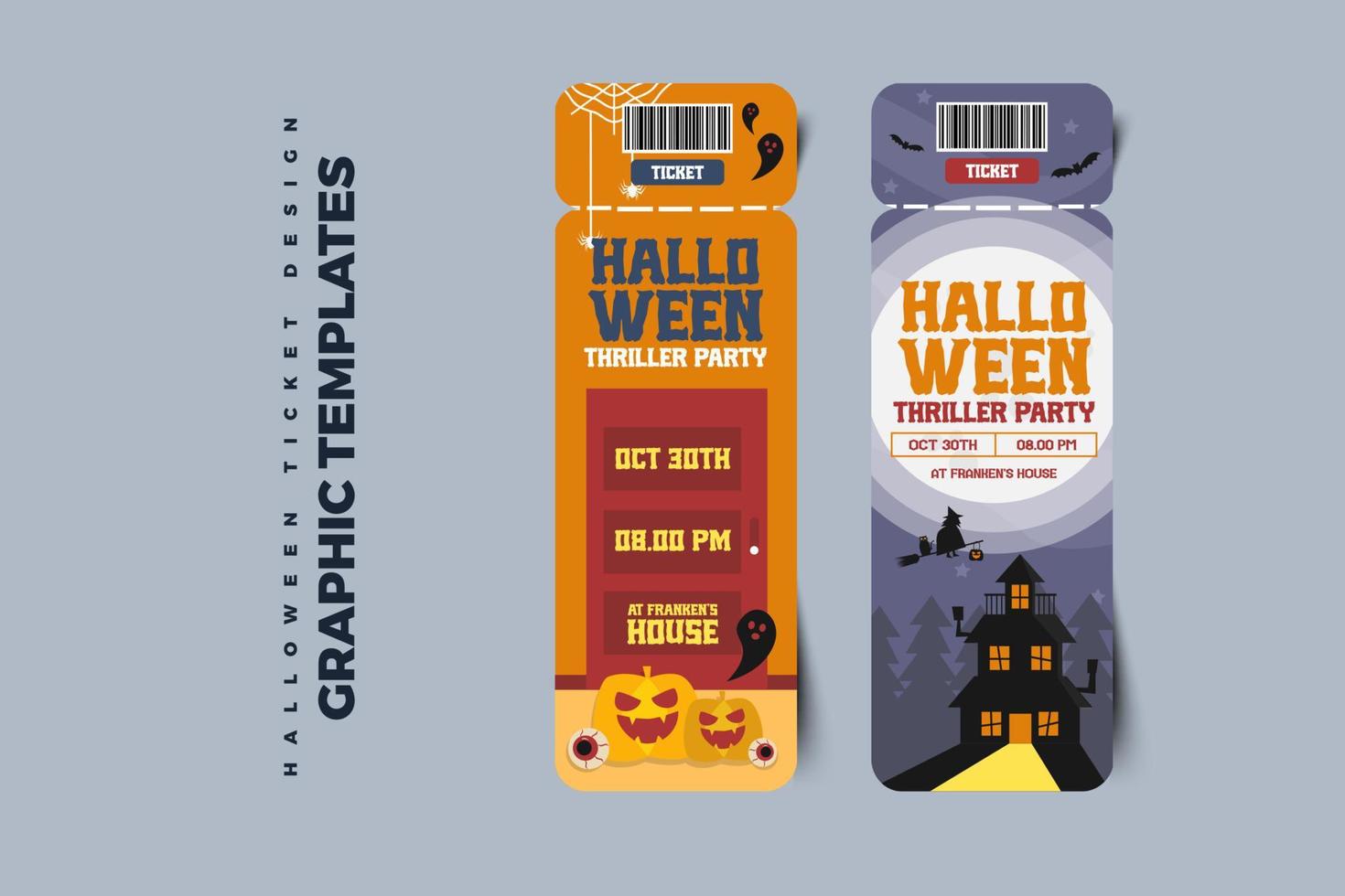 plantilla de diseño gráfico de halloween simple y elegante que es fácil de personalizar vector