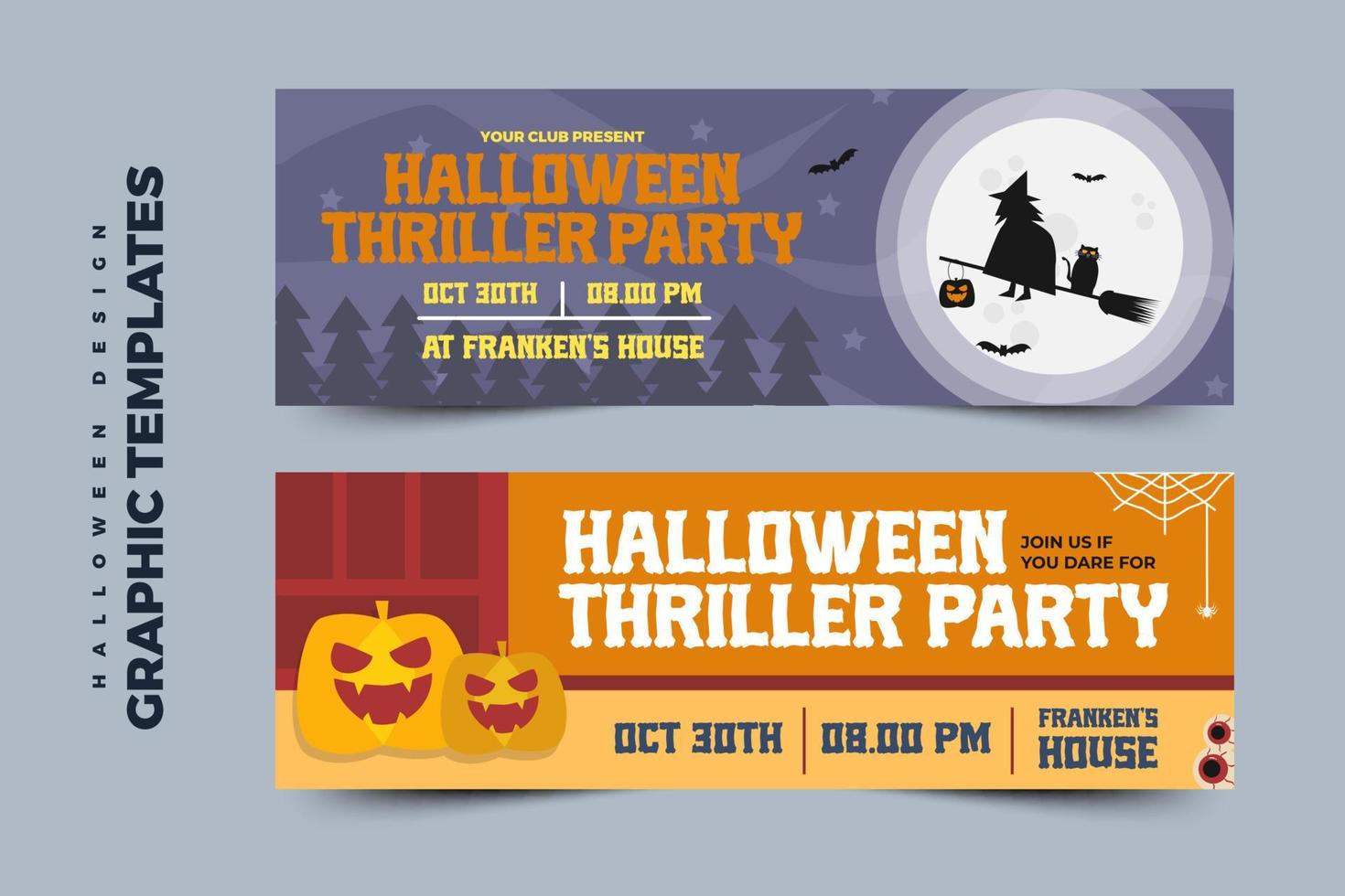 plantilla de diseño gráfico de halloween simple y elegante que es fácil de personalizar vector