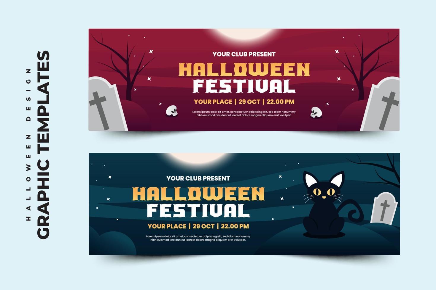 plantilla de diseño gráfico de halloween simple y elegante que es fácil de personalizar vector