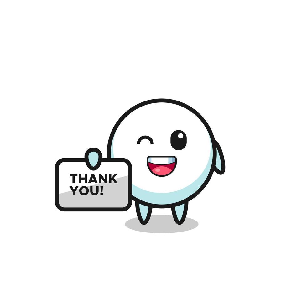 the mascot of the speech bubble holding a banner that says thank you vector