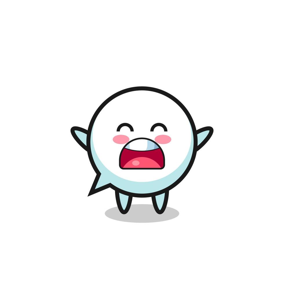 cute speech bubble mascot with a yawn expression vector