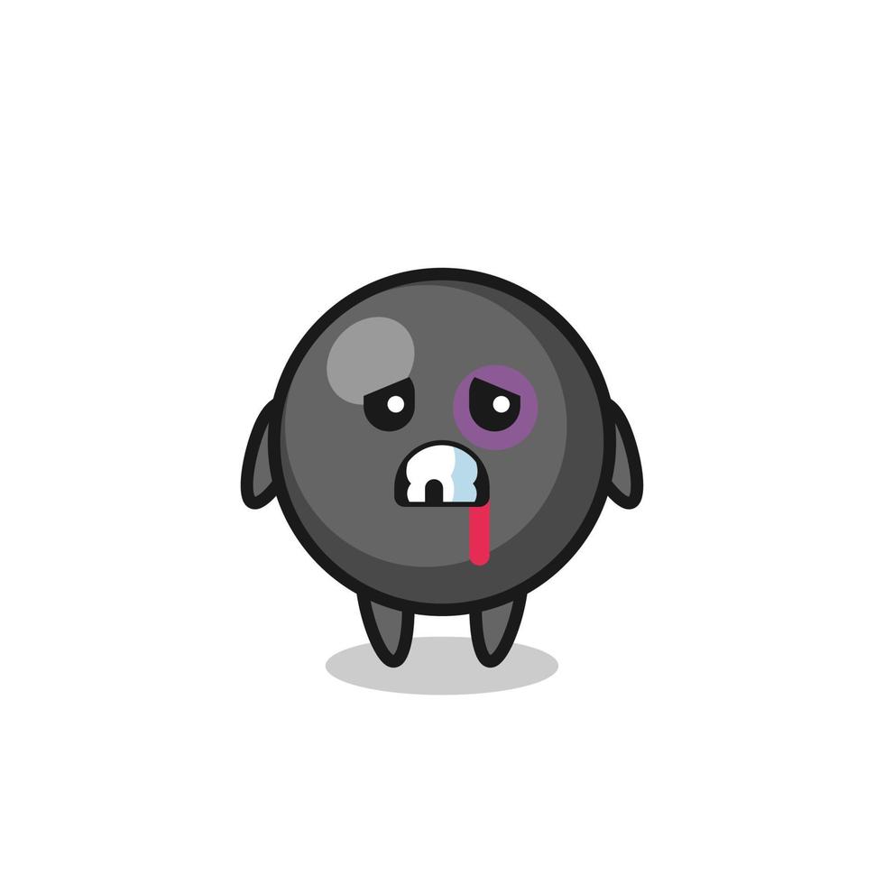injured dot symbol character with a bruised face vector