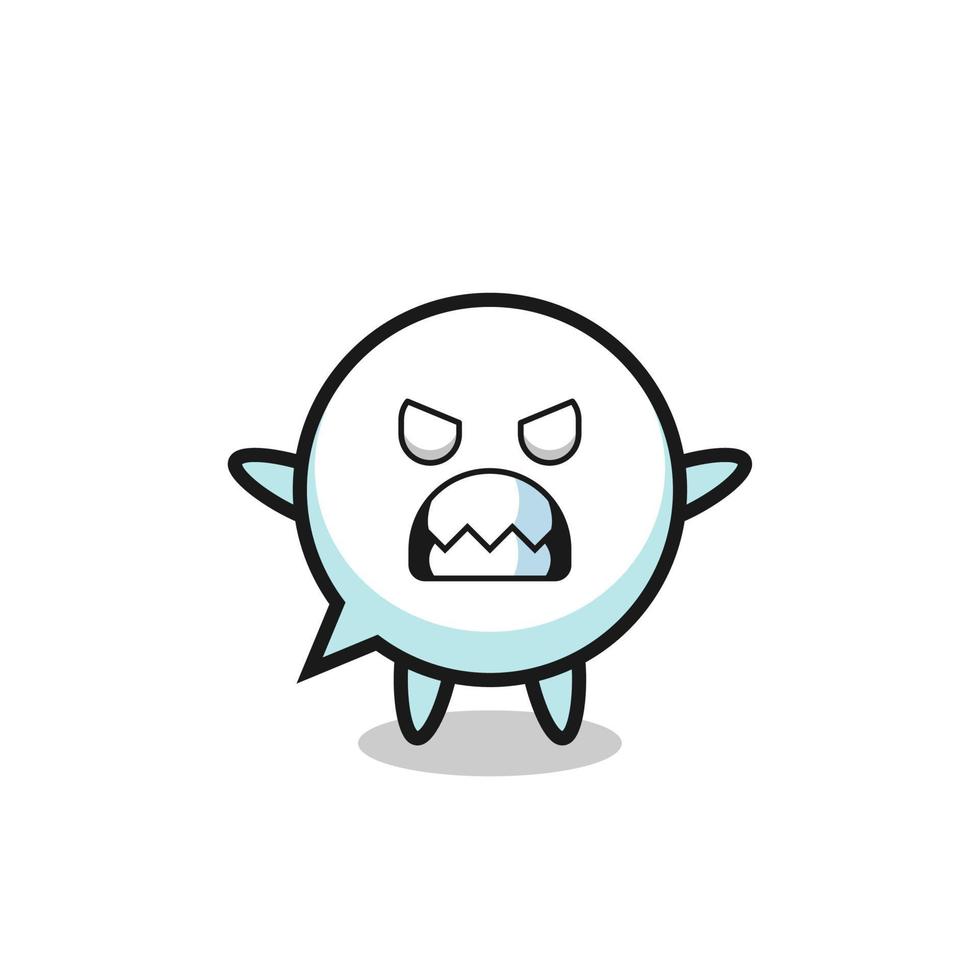 wrathful expression of the speech bubble mascot character vector