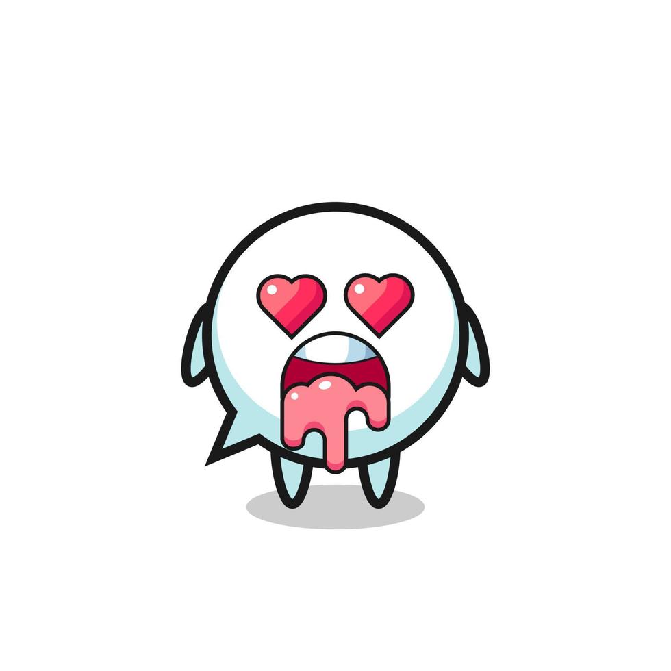 the falling in love expression of a cute speech bubble with heart shaped eyes vector