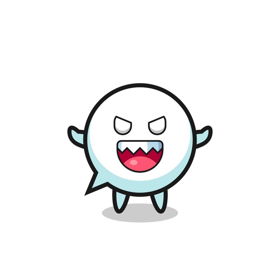 ilustración del personaje de la mascota de la burbuja del habla malvada vector