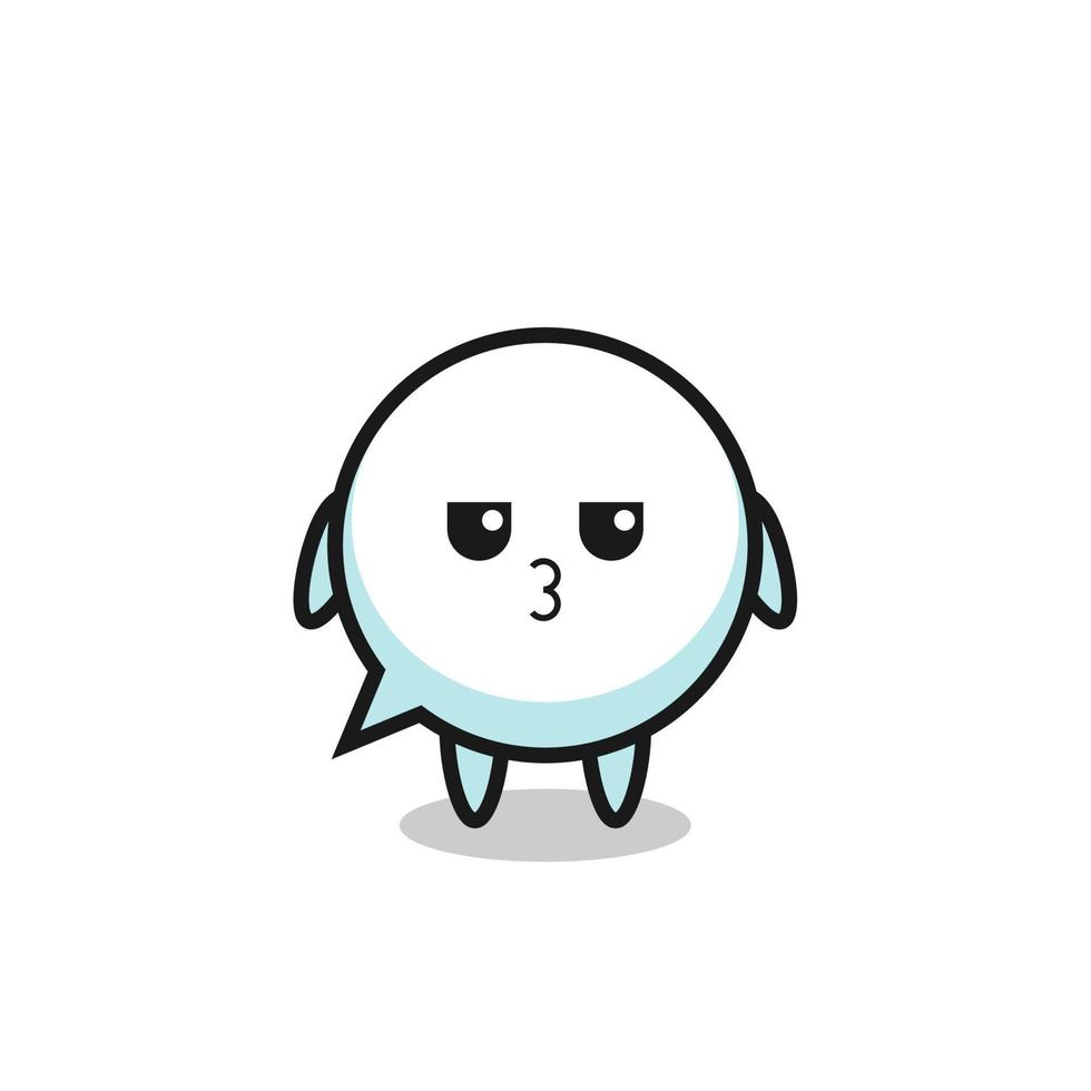 the bored expression of cute speech bubble characters vector