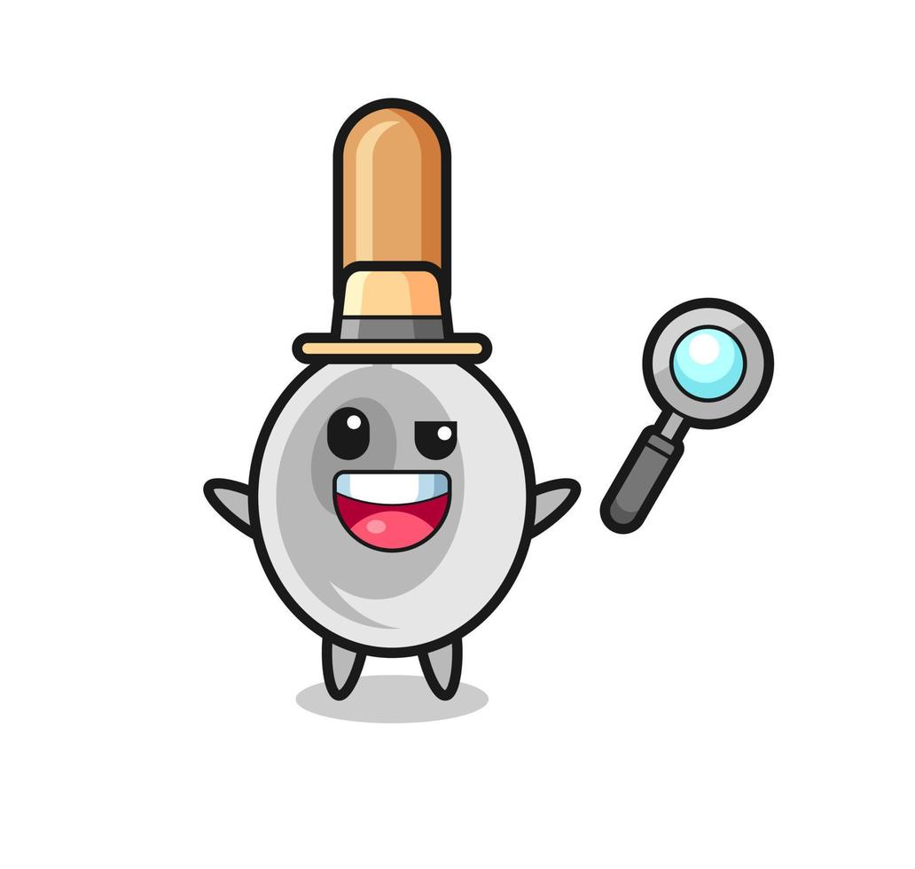 illustration of the cooking spoon mascot as a detective who manages to solve a case vector