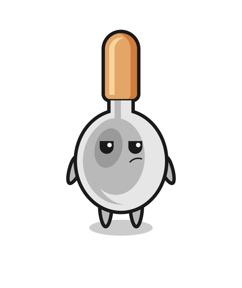 cute cooking spoon character with suspicious expression vector