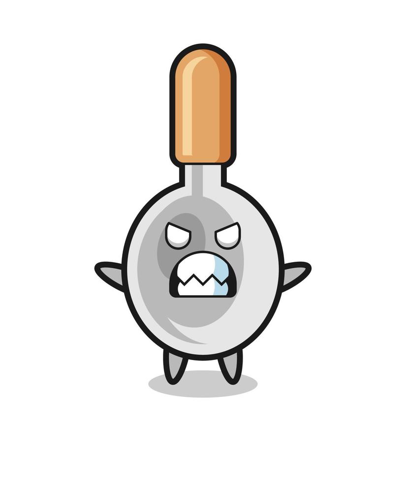wrathful expression of the cooking spoon mascot character vector