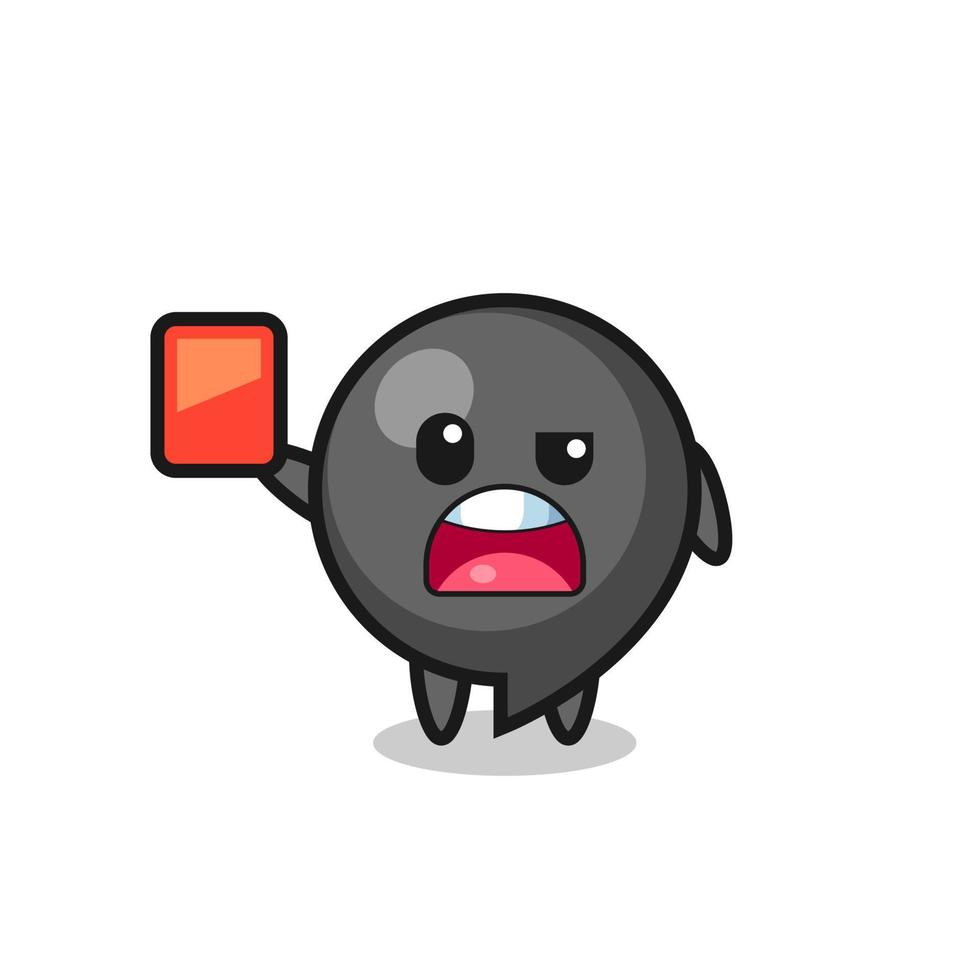 comma symbol cute mascot as referee giving a red card vector