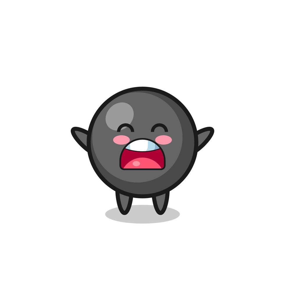 cute dot symbol mascot with a yawn expression vector