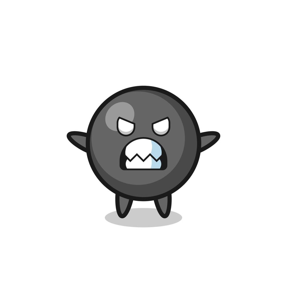 wrathful expression of the dot symbol mascot character vector