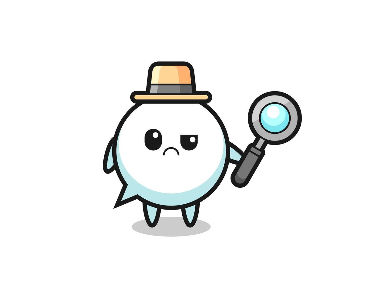 the mascot of cute speech bubble as a detective vector