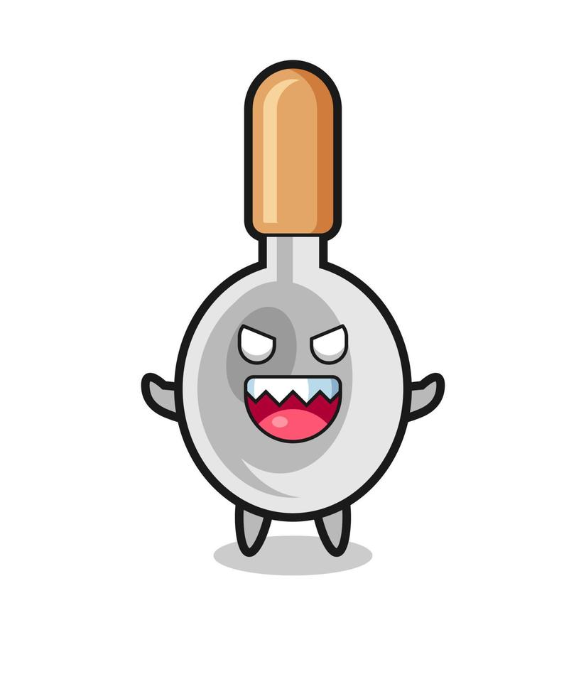 illustration of evil cooking spoon mascot character vector