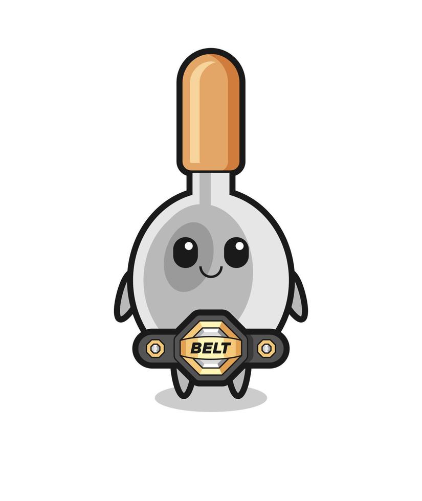 the MMA fighter cooking spoon mascot with a belt vector