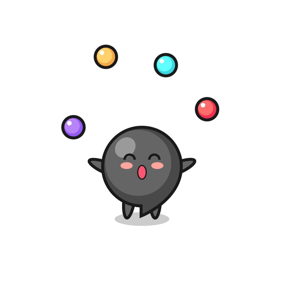 the comma symbol circus cartoon juggling a ball vector