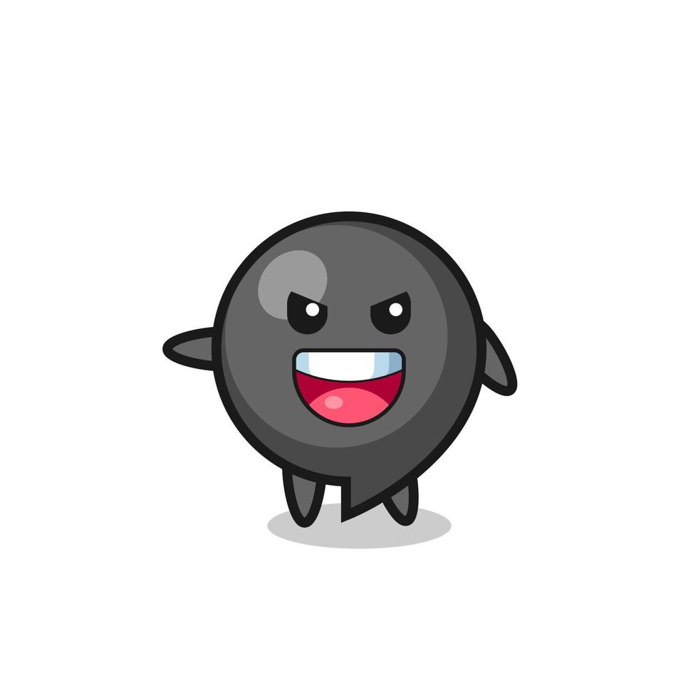 comma symbol cartoon with very excited pose vector