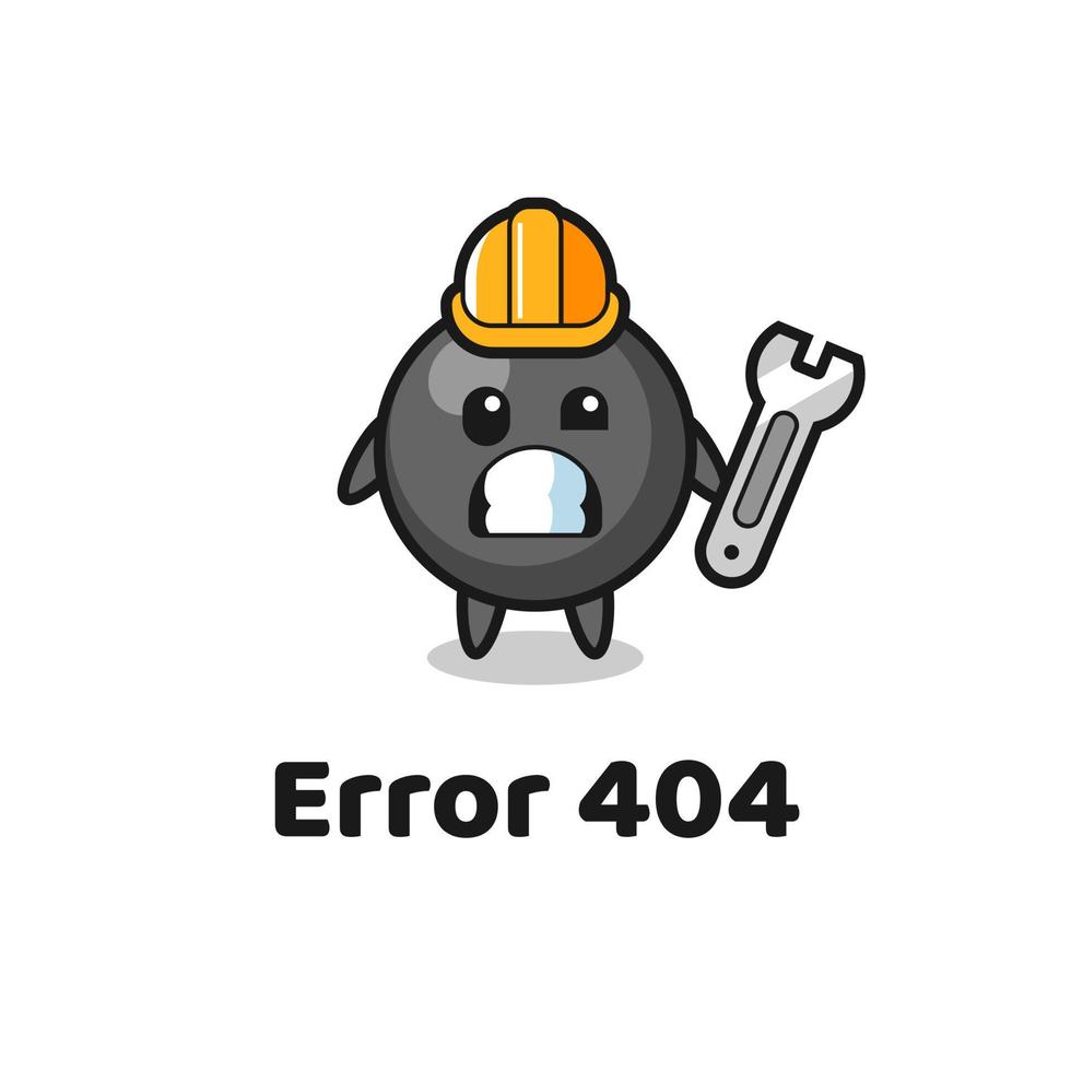 error 404 with the cute dot symbol mascot vector