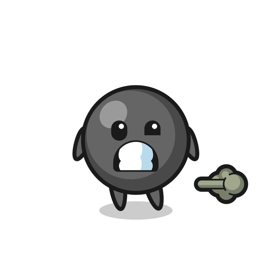 the illustration of the dot symbol cartoon doing fart vector