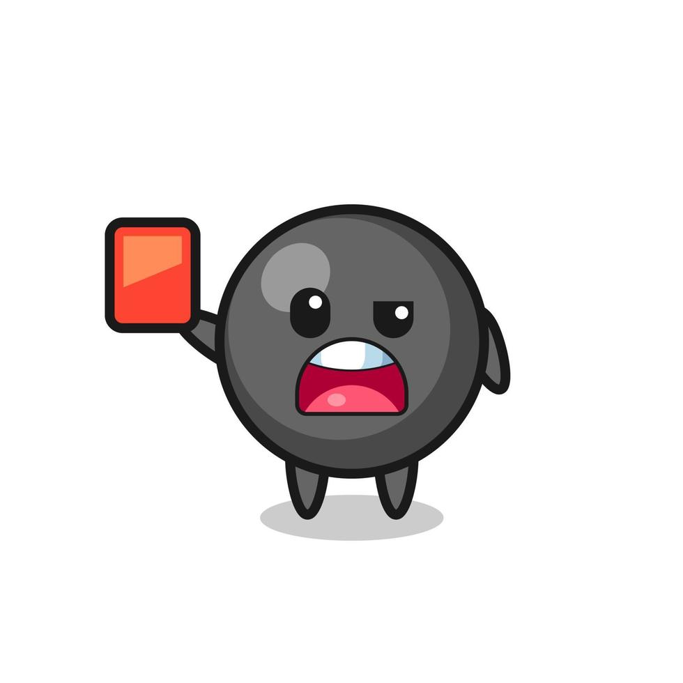 dot symbol cute mascot as referee giving a red card vector