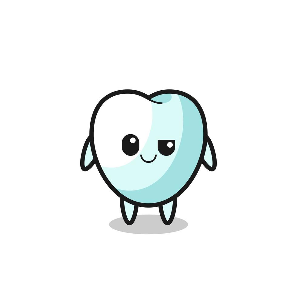 tooth cartoon with an arrogant expression vector