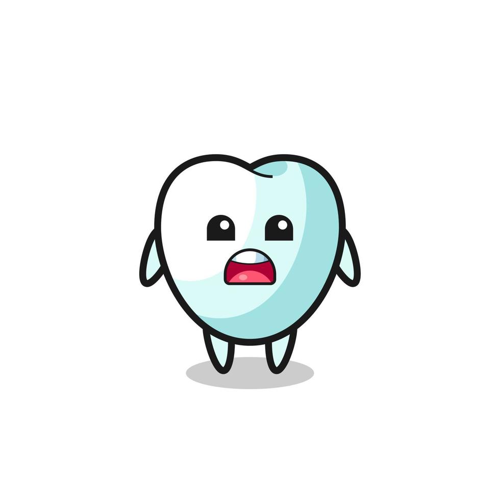 tooth illustration with apologizing expression, saying I am sorry vector