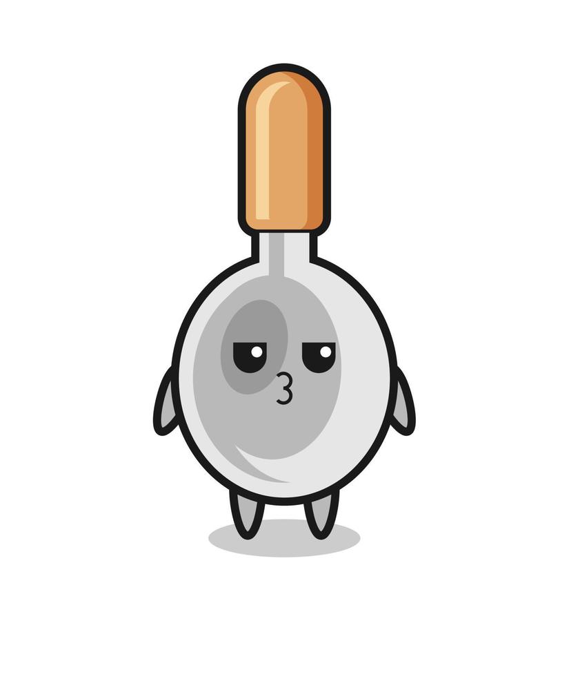 the bored expression of cute cooking spoon characters vector