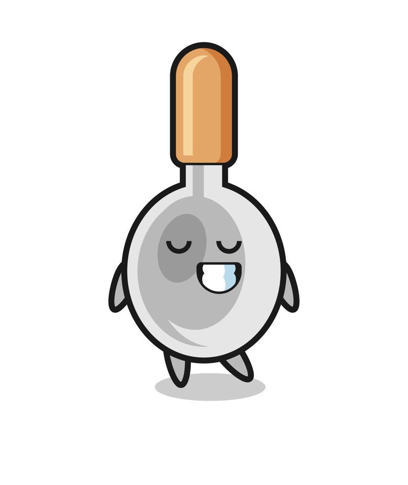 cooking spoon cartoon illustration with a shy expression vector