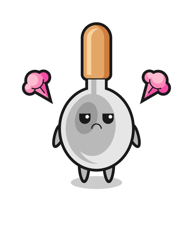 annoyed expression of the cute cooking spoon cartoon character vector