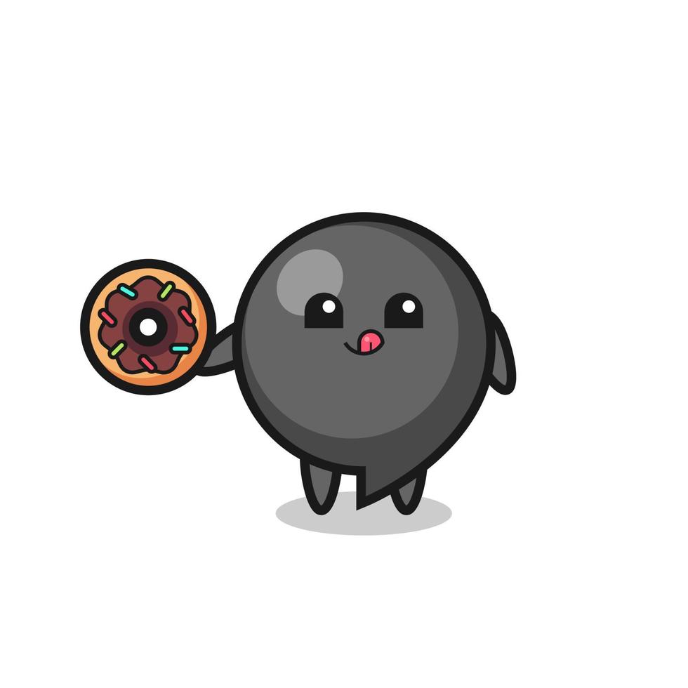 illustration of an comma symbol character eating a doughnut vector