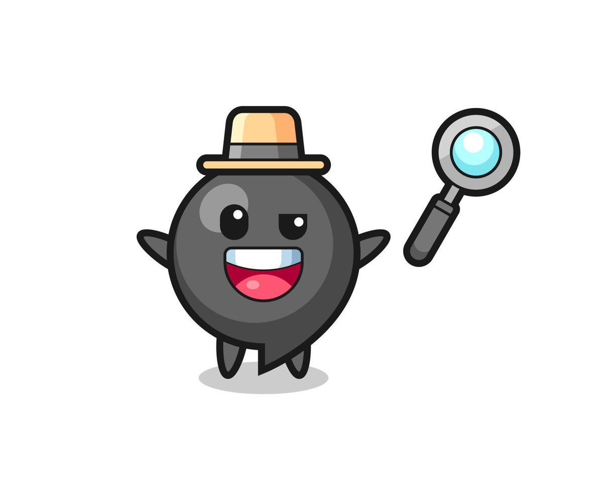 illustration of the comma symbol mascot as a detective who manages to solve a case vector