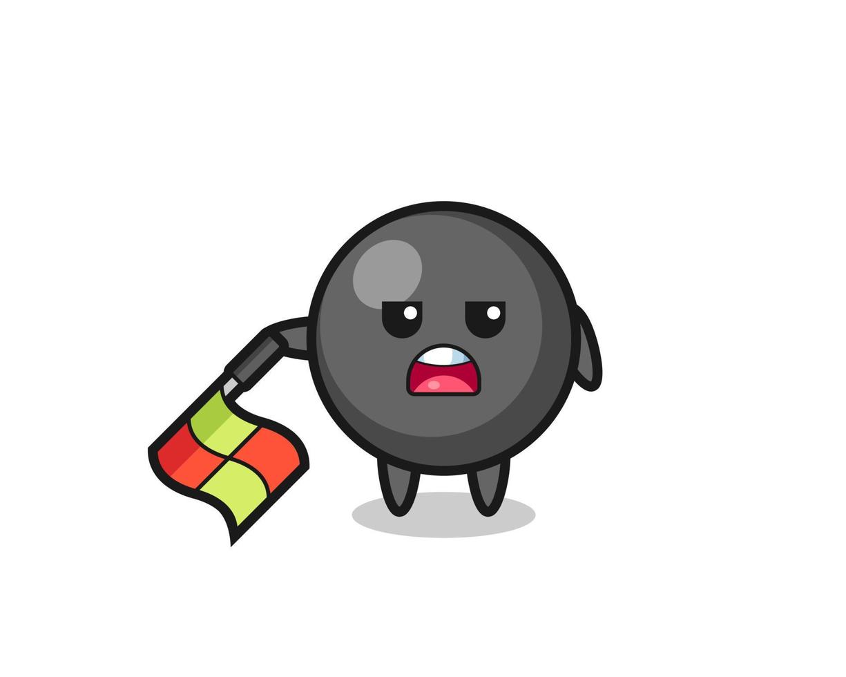 dot symbol character as line judge hold the flag down at a 45 degree angle vector