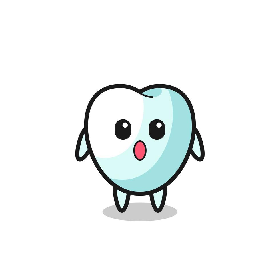 the amazed expression of the tooth cartoon vector