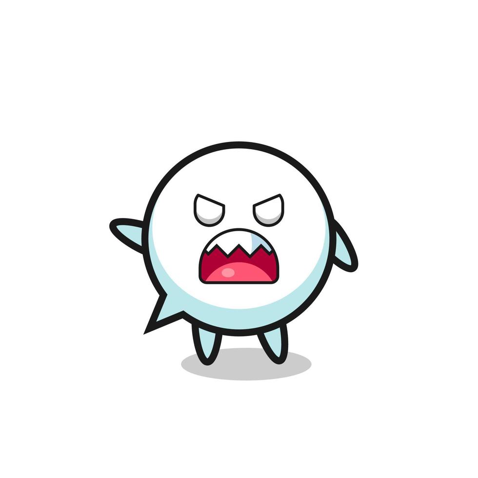 cute speech bubble cartoon in a very angry pose vector