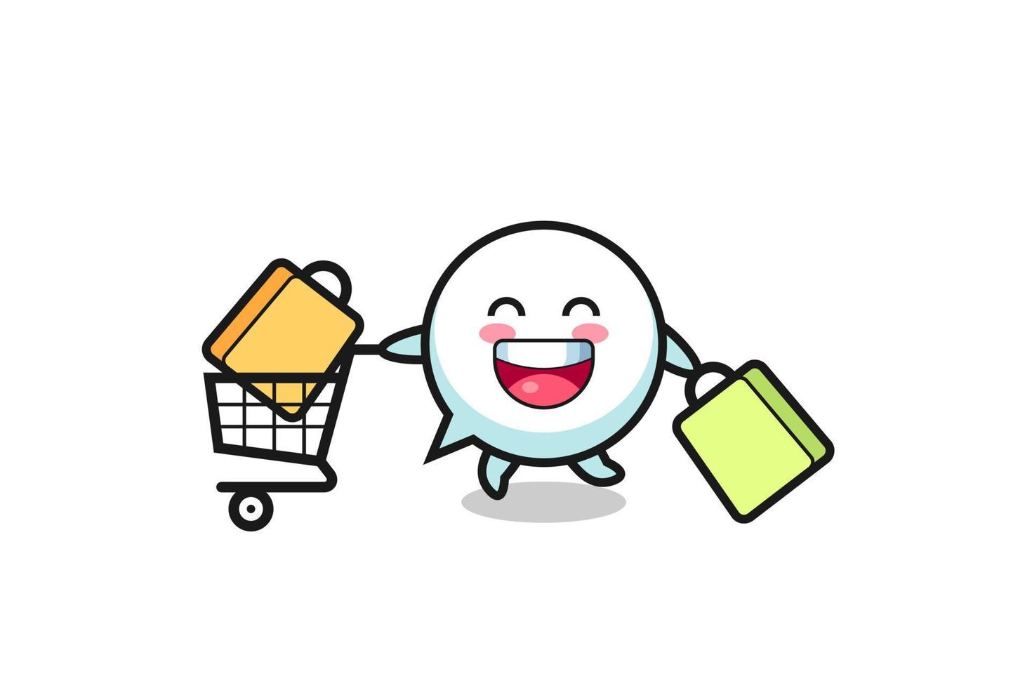 black Friday illustration with cute speech bubble mascot vector