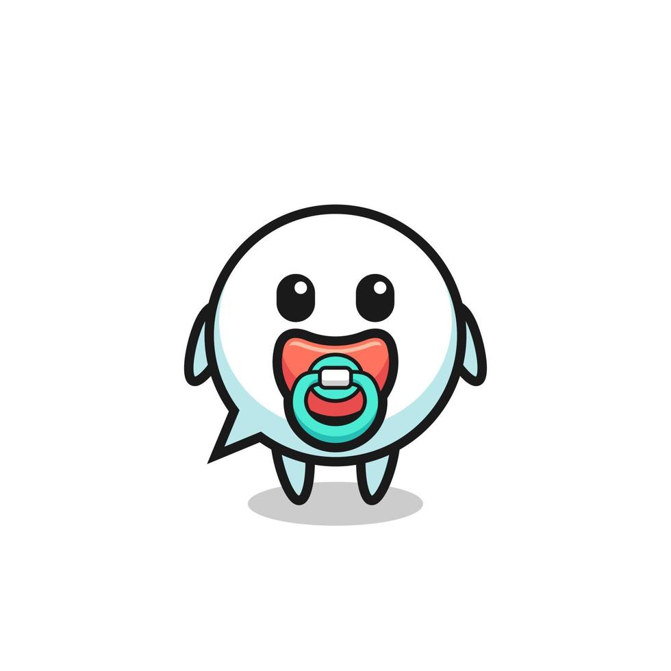 baby speech bubble cartoon character with pacifier vector