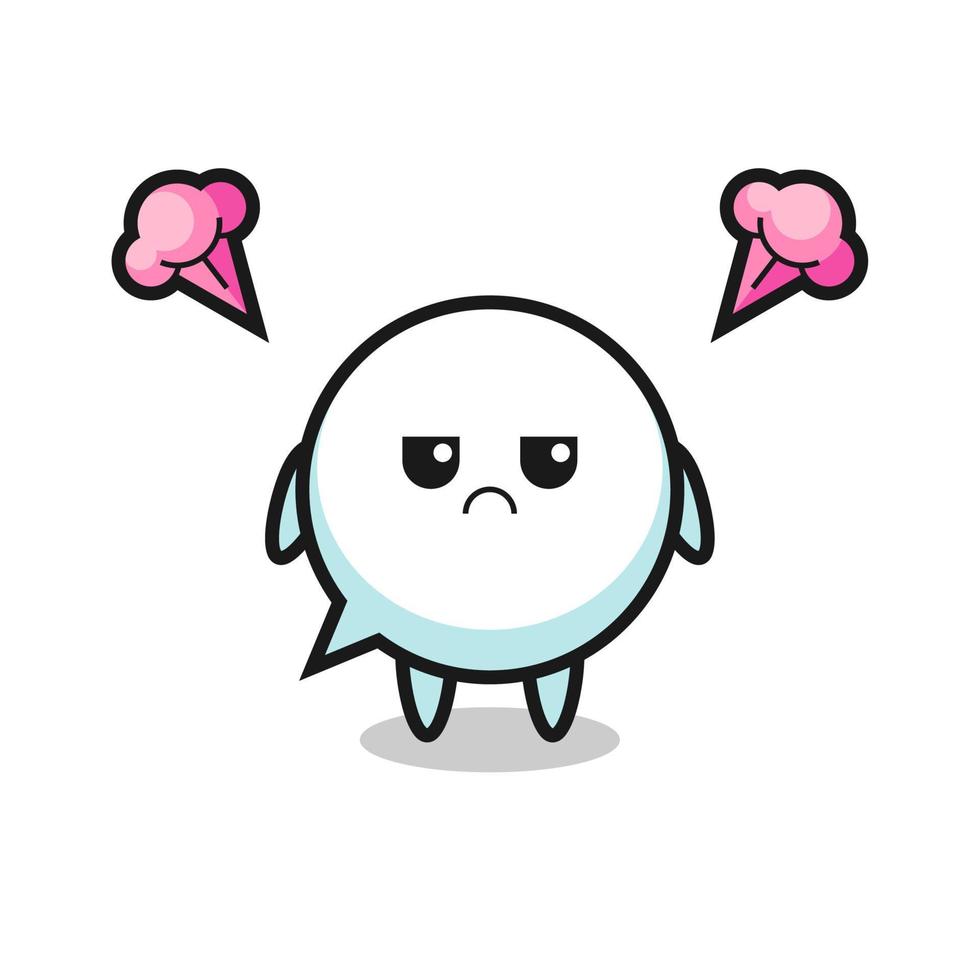 annoyed expression of the cute speech bubble cartoon character vector