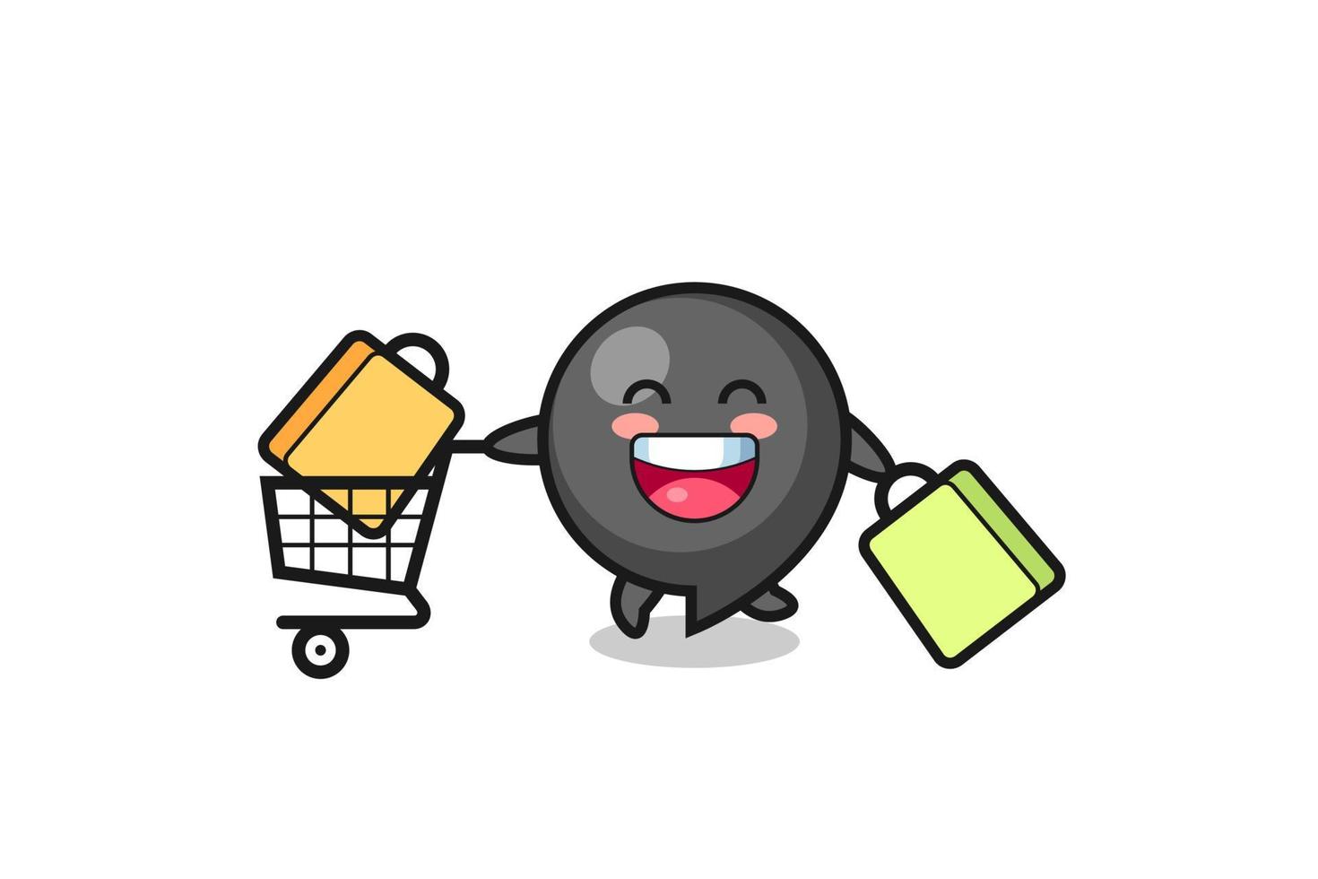 black Friday illustration with cute comma symbol mascot vector