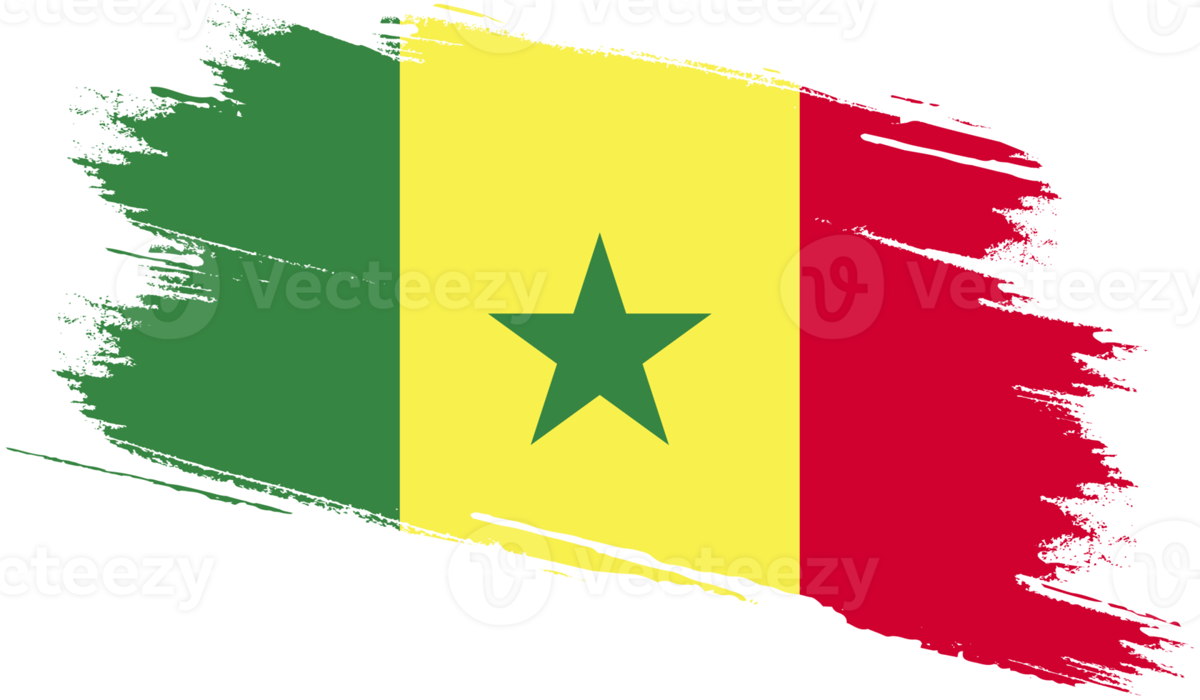 Senegal flag with grunge texture png